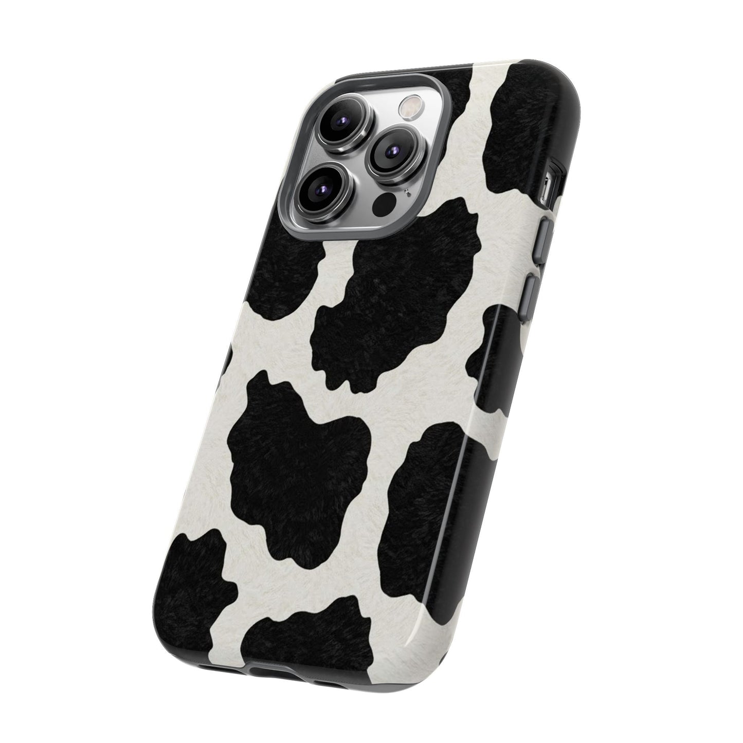 Black & White Cow Print Phone Case | Western Aesthetic iPhone & Samsung Tough Case