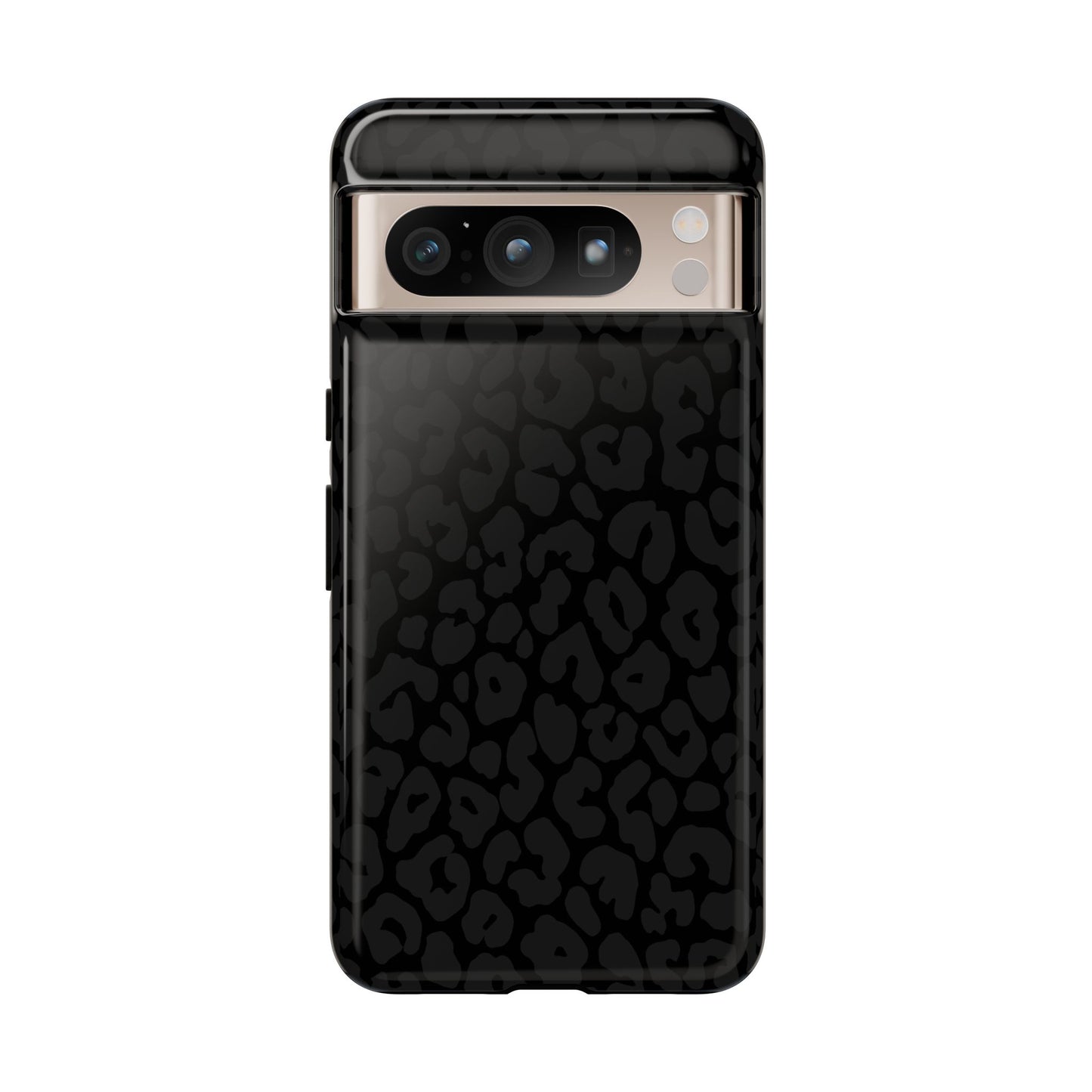 Black Leopard Phone Case | Black on Black Leopard Print Tough iPhone & Samsung Case | Matte or Glossy Protective Cover