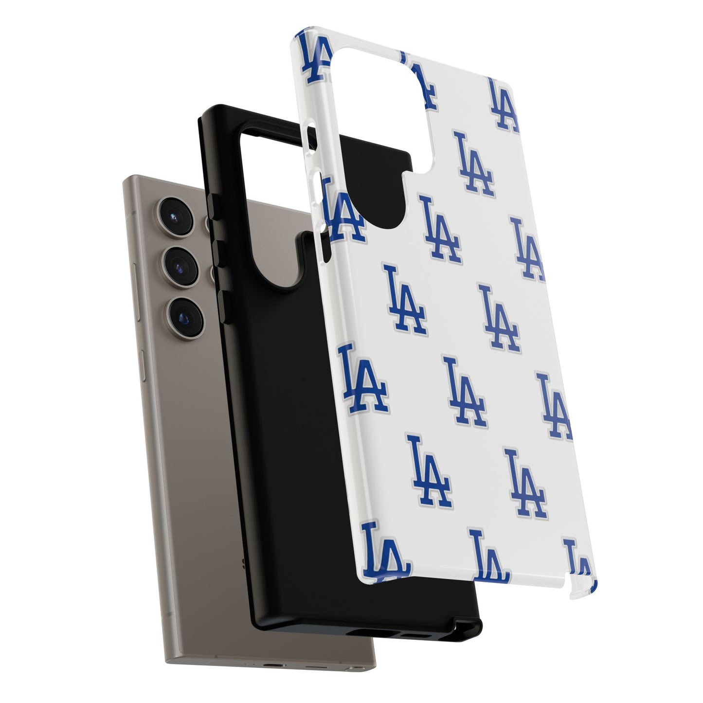 Blue LA Monogram Pattern Phone Case | Minimal Baseball Inspired Tough Cover