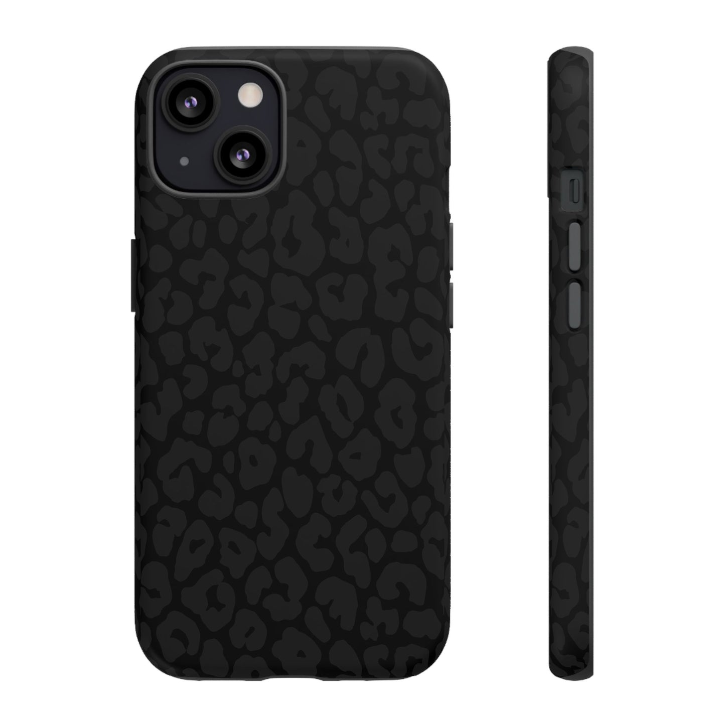 Black Leopard Phone Case | Black on Black Leopard Print Tough iPhone & Samsung Case | Matte or Glossy Protective Cover
