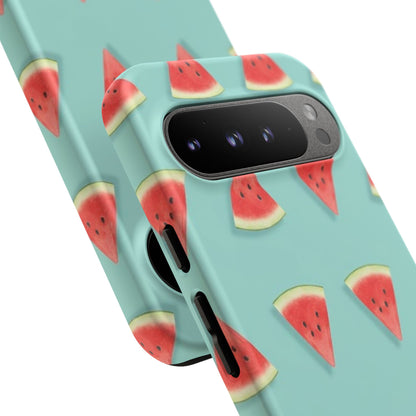 Watermelon Phone Case – Pastel Blue Summer Fruit Tough Case (iPhone, Samsung, Pixel)