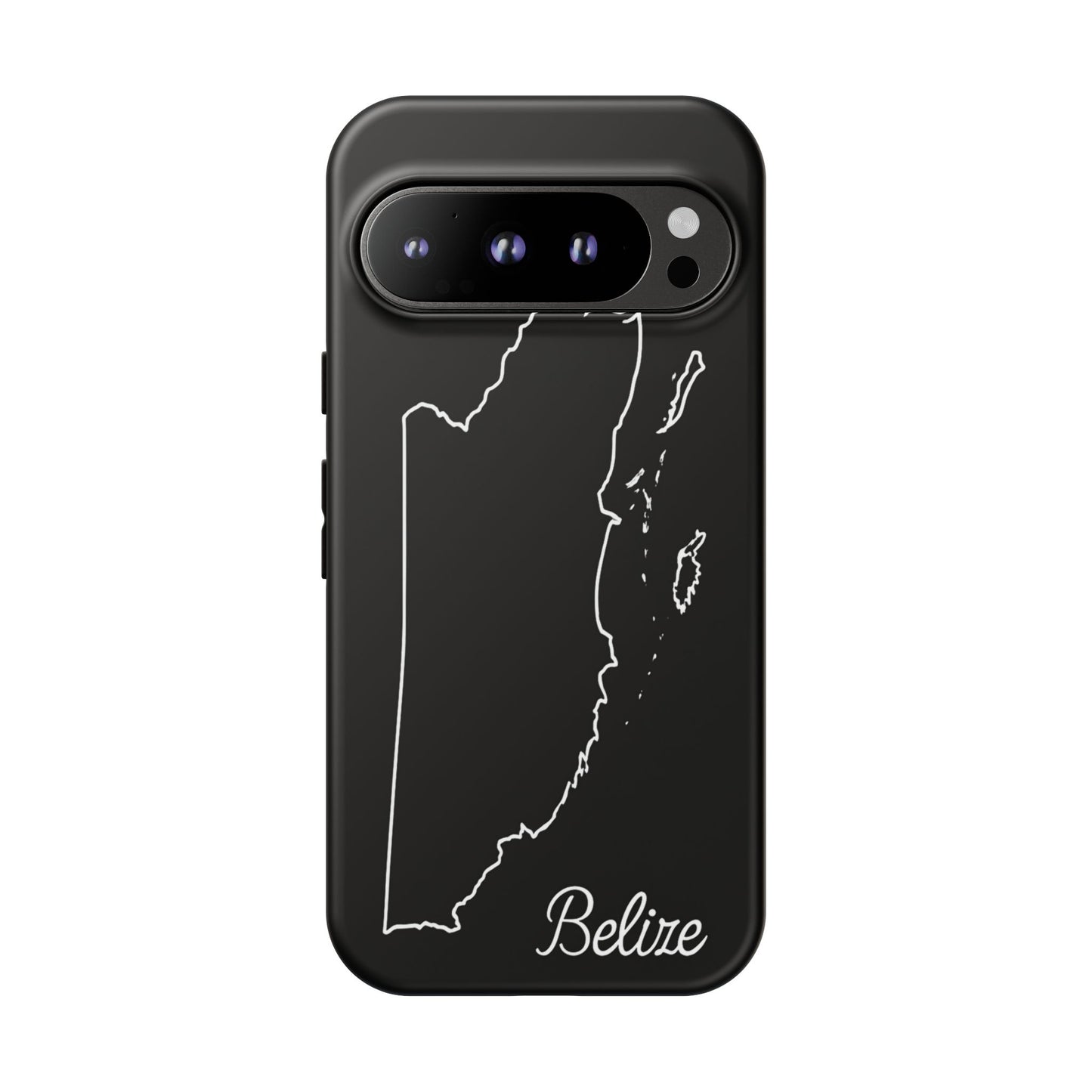 Belize Outline Phone Case – Minimal Country Map Tough Case (iPhone, Samsung, Pixel)