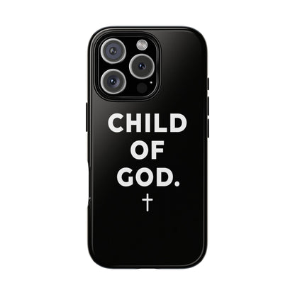 Child of God Phone Case Christian Black Aesthetic Cross Tough Cover