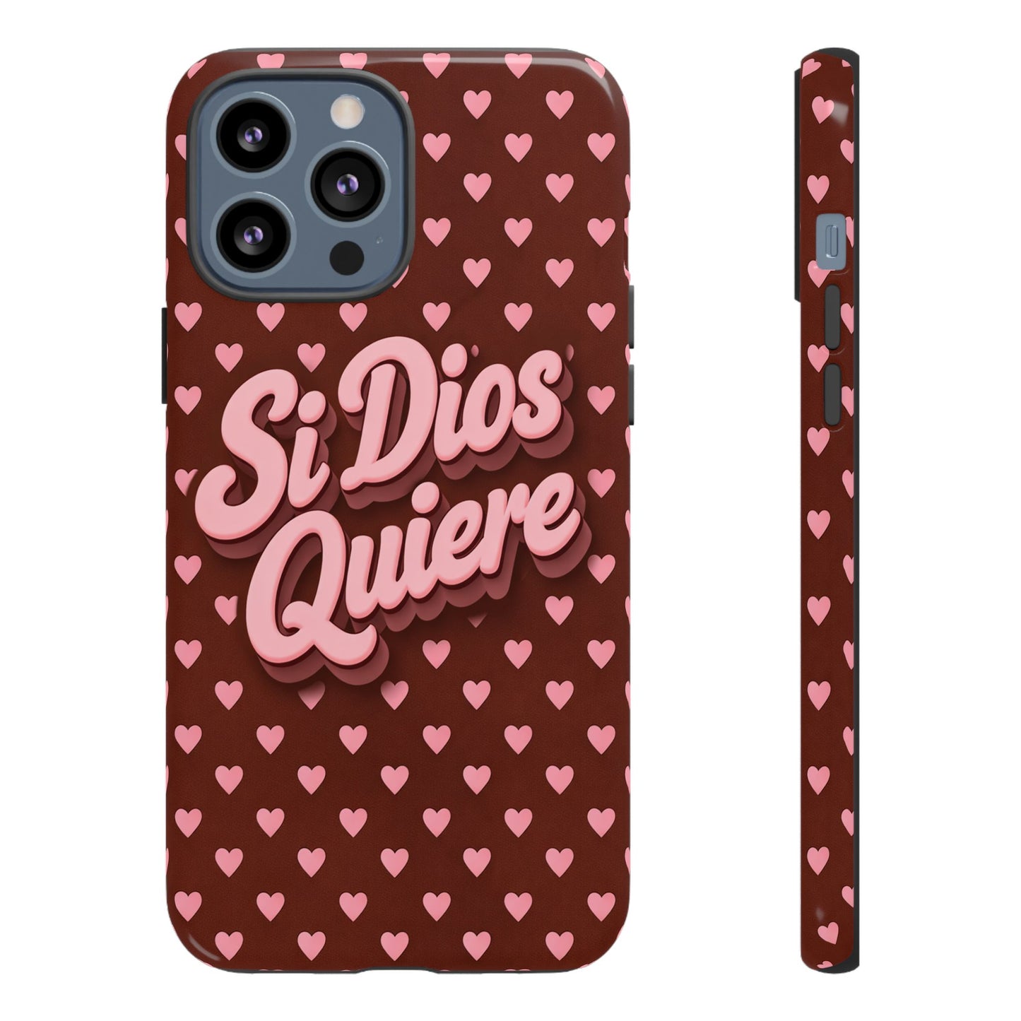 Si Dios Quiere Phone Case Latina Aesthetic Pink Hearts iPhone Samsung