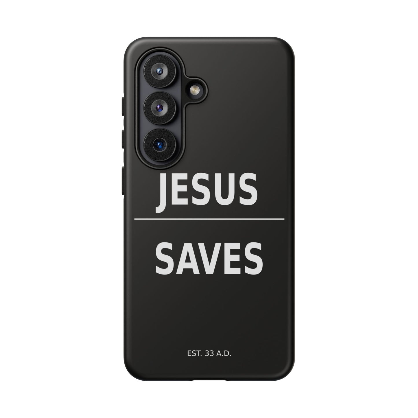 Jesus Saves Phone Case Christian Religious Minimalist Black Tough Cover
