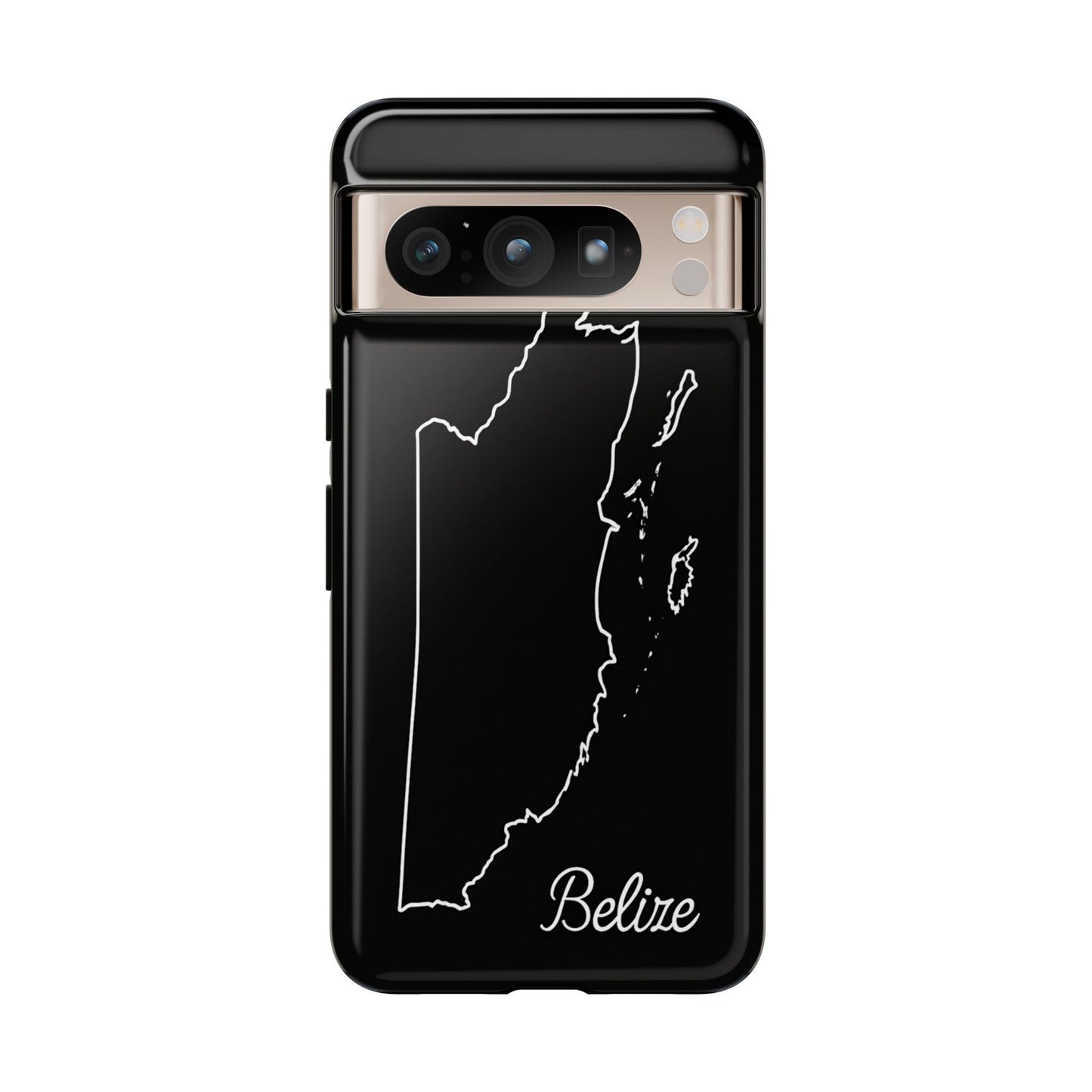 Belize Outline Phone Case – Minimal Country Map Tough Case (iPhone, Samsung, Pixel)