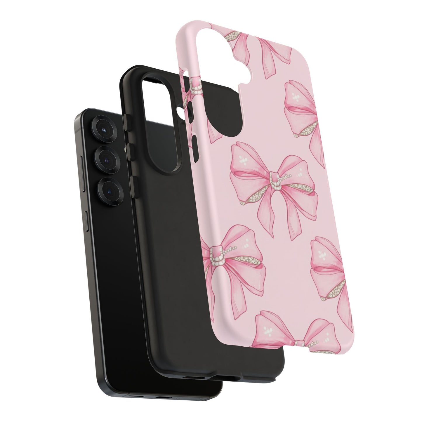 Pink Bow Pattern Phone Case | Coquette Aesthetic Tough Protective Case