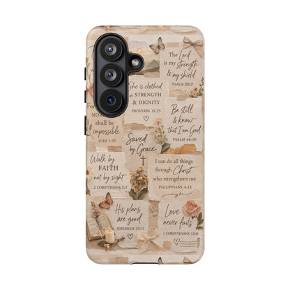 Christian Bible Verse Phone Case | Faith Scripture Aesthetic Floral Christian Case