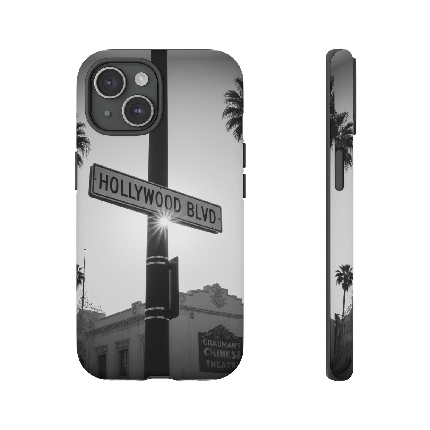 Hollywood Blvd Phone Case | Vintage Los Angeles Street Sign | Black & White LA Aesthetic