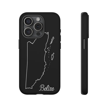 Belize Outline Phone Case – Minimal Country Map Tough Case (iPhone, Samsung, Pixel)