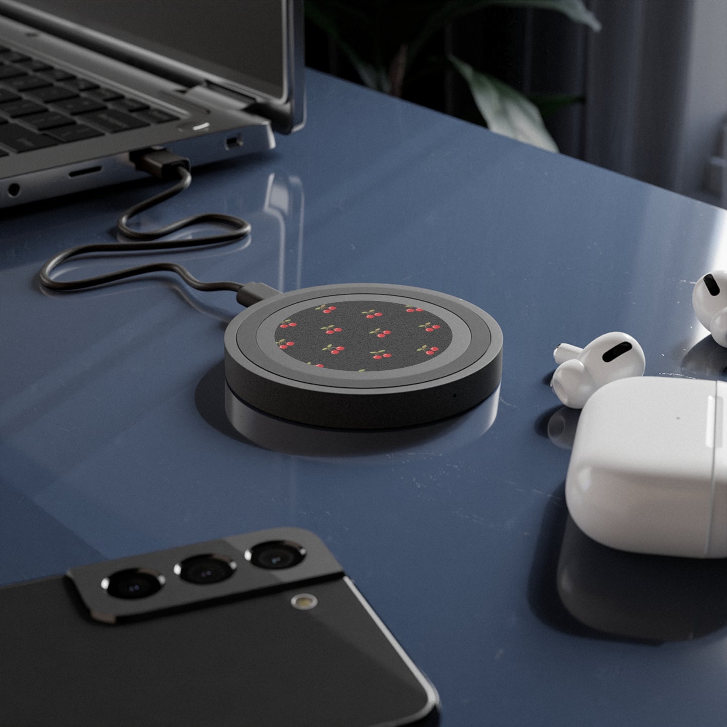 Cherry Pattern Wireless Charging Pad – Cute Fruit Qi Charger