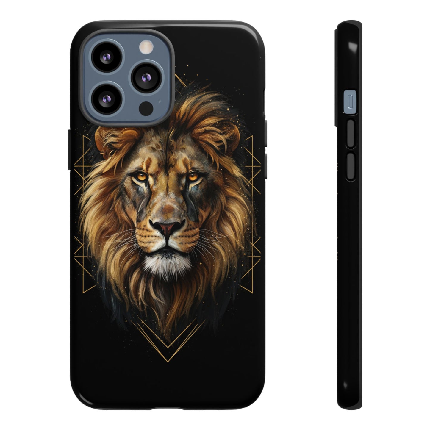Majestic Lion Phone Case – Black Gold Luxury Lion Art Tough Protective Case