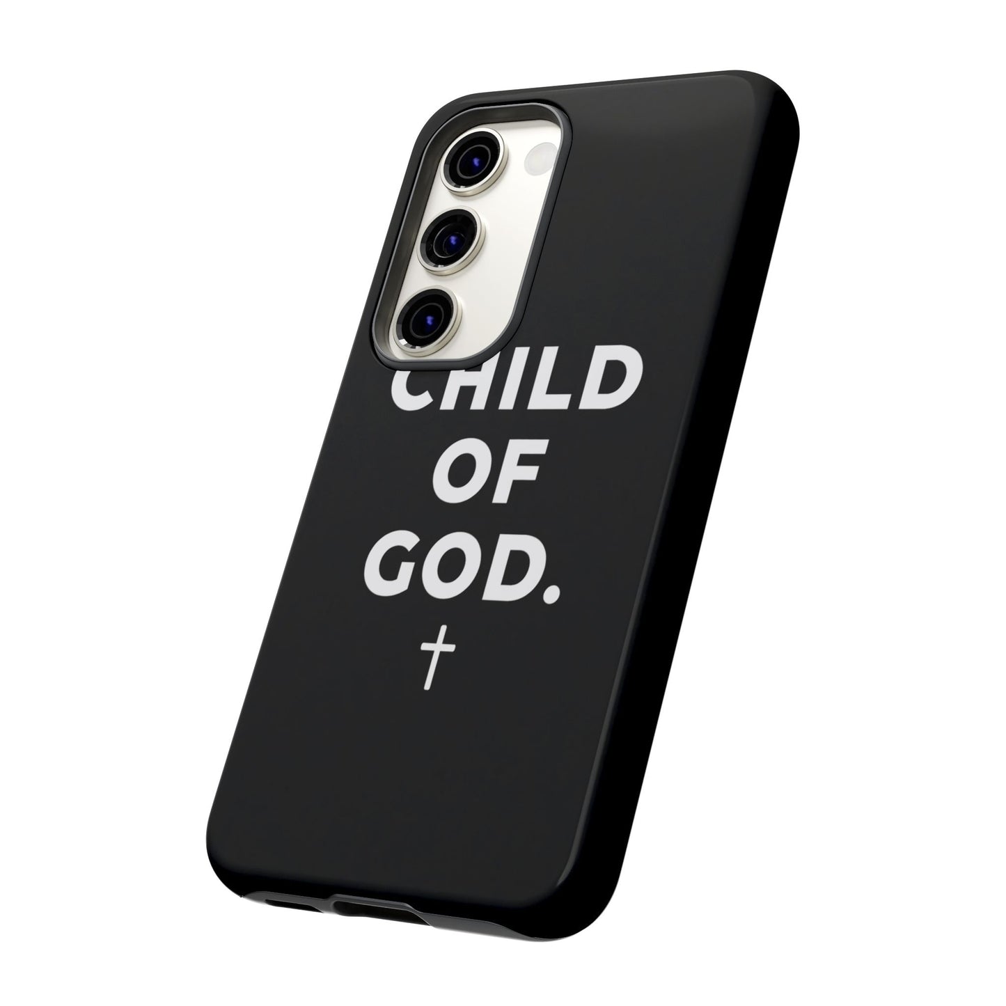 Child of God Phone Case Christian Black Aesthetic Cross Tough Cover