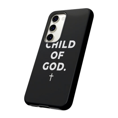 Child of God Phone Case Christian Black Aesthetic Cross Tough Cover