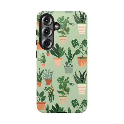 Plant Lover Phone Case | Cute Potted Plants Pattern | Botanical Aesthetic Tough Case