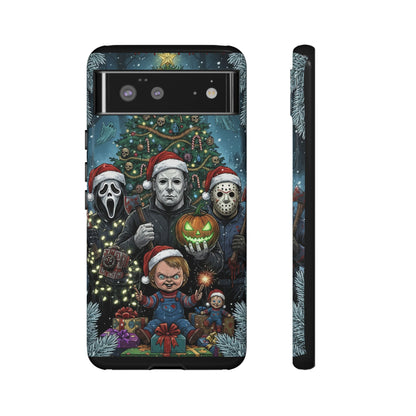 Christmas Horror Phone Case – Festive Slasher Collage Tough Case (iPhone, Samsung, Pixel)