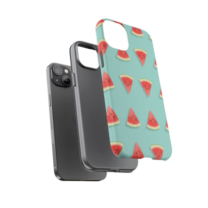 Watermelon Phone Case – Pastel Blue Summer Fruit Tough Case (iPhone, Samsung, Pixel)