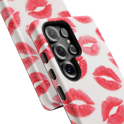 Red Lipstick Kiss Phone Case – Sexy Lip Print Pattern Tough Protective Cover