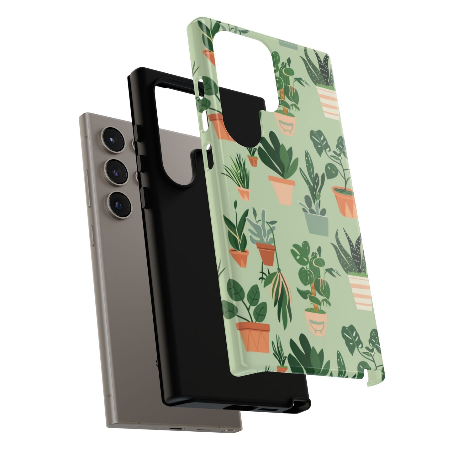Plant Lover Phone Case | Cute Potted Plants Pattern | Botanical Aesthetic Tough Case