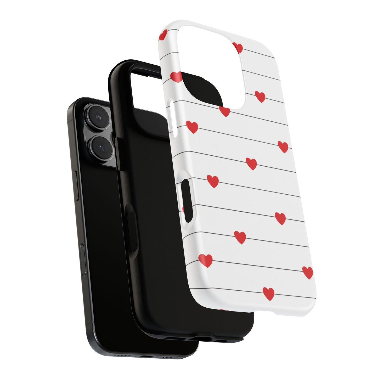 Red Heart Stripe iPhone Case | Tough Shockproof Love Aesthetic Cover