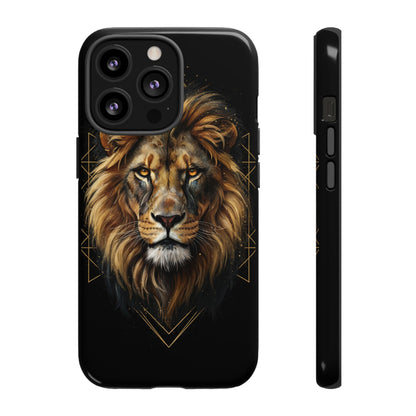 Majestic Lion Phone Case – Black Gold Luxury Lion Art Tough Protective Case