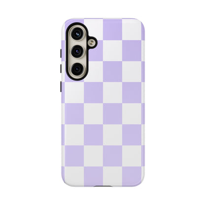 Lavender Checkerboard Phone Case | Pastel Aesthetic Checkered iPhone & Samsung Tough Case