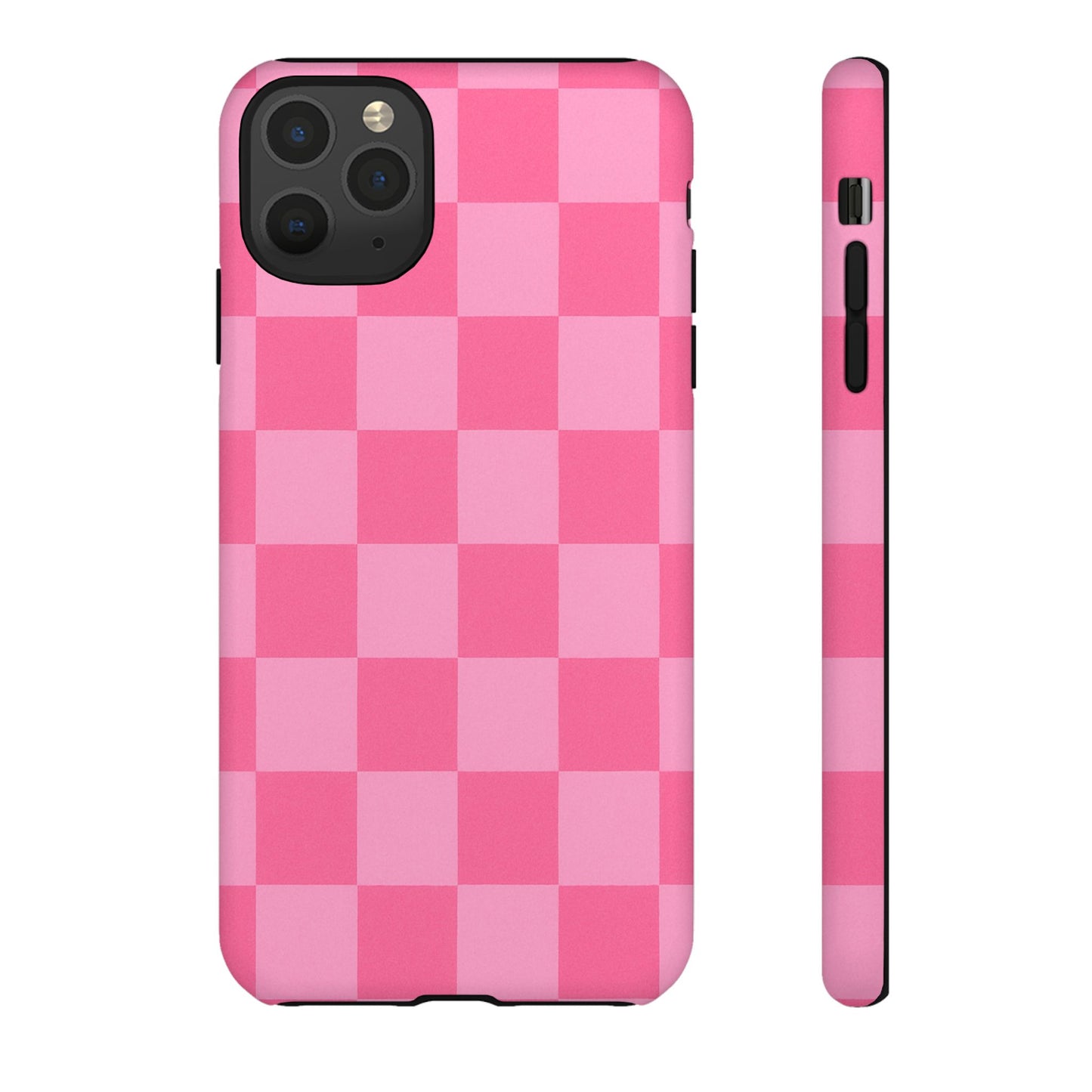 Pink Checkerboard Phone Case – Cute Aesthetic Tough Case for iPhone & Samsung