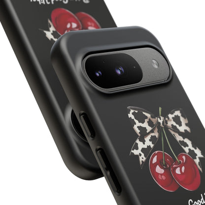 Cherry Cow Print Phone Case | Coquette Bow Aesthetic iPhone & Samsung Tough Case