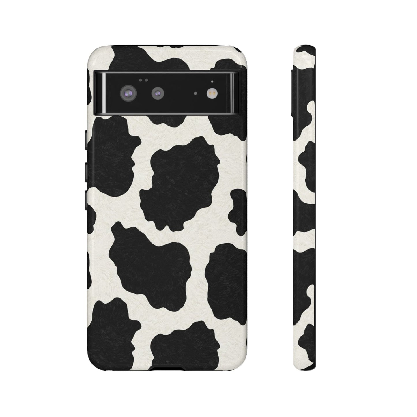 Black & White Cow Print Phone Case | Western Aesthetic iPhone & Samsung Tough Case