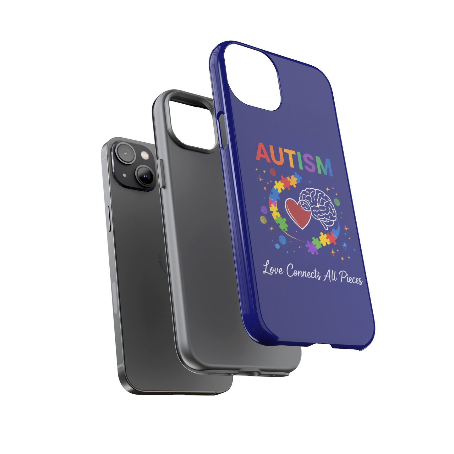 Autism Awareness Tough Case – "Love Connects All Pieces" Phone Case for Iphone, Samsung Galaxy and Pixel
