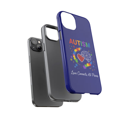 Autism Awareness Tough Case – "Love Connects All Pieces" Phone Case for Iphone, Samsung Galaxy and Pixel