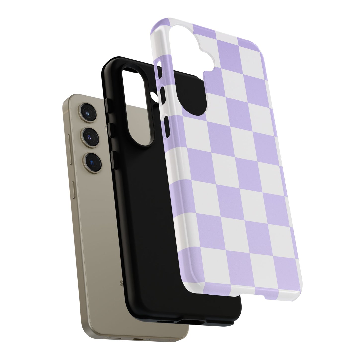 Lavender Checkerboard Phone Case | Pastel Aesthetic Tough Case