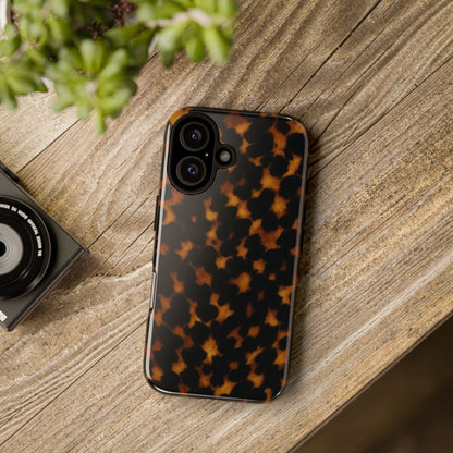 Tortoiseshell Pattern Tough Phone Case | Classic Leopard-Style Protective Cover