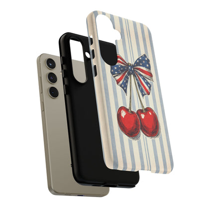 Patriotic Cherry Phone Case Americana Coquette Aesthetic iPhone Samsung