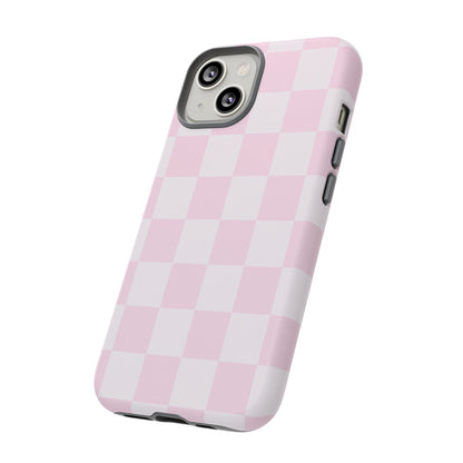 Pink Checkerboard Phone Case | Aesthetic Tough Protective Case