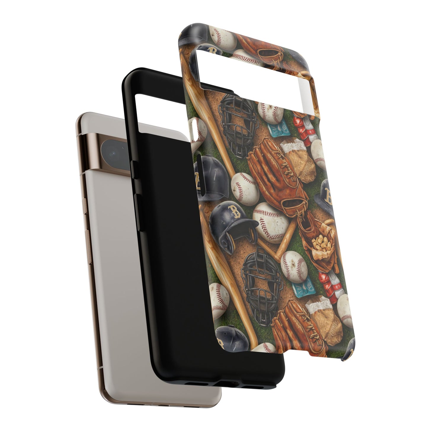 Baseball Gear Collage Phone Case – Vintage Baseball Equipment Sports Tough Case