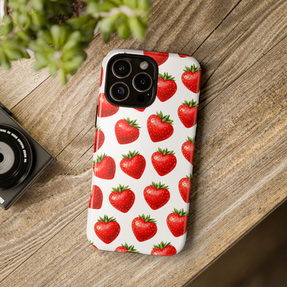 Cute Strawberry Phone Case – Aesthetic Fruit Pattern Protective Cover for Iphone, Samsung Galaxy and Pixel