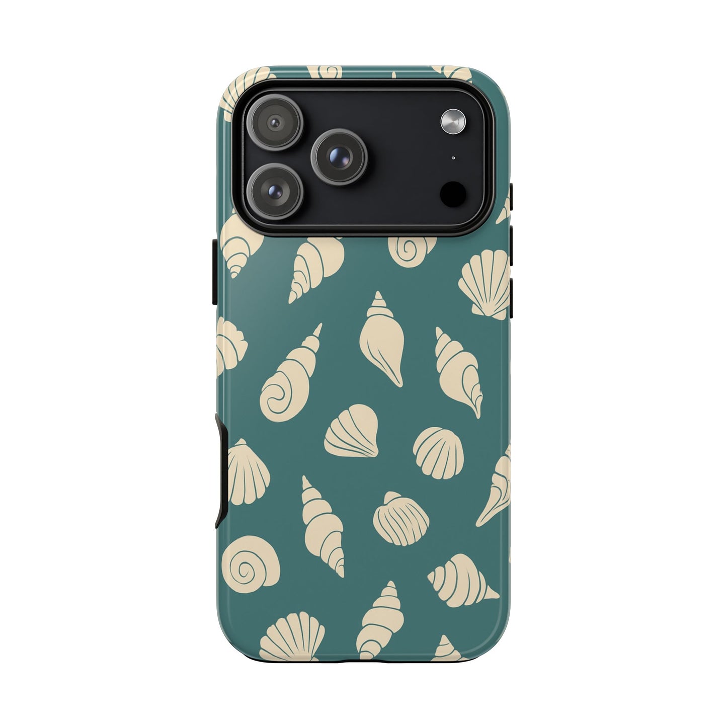 Seashell Pattern Phone Case | Teal Coastal Shells Tough Case for Iphone, Samsung Galaxy and Pixel