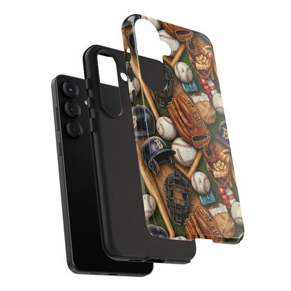 Baseball Gear Collage Phone Case – Vintage Baseball Equipment Sports Tough Case