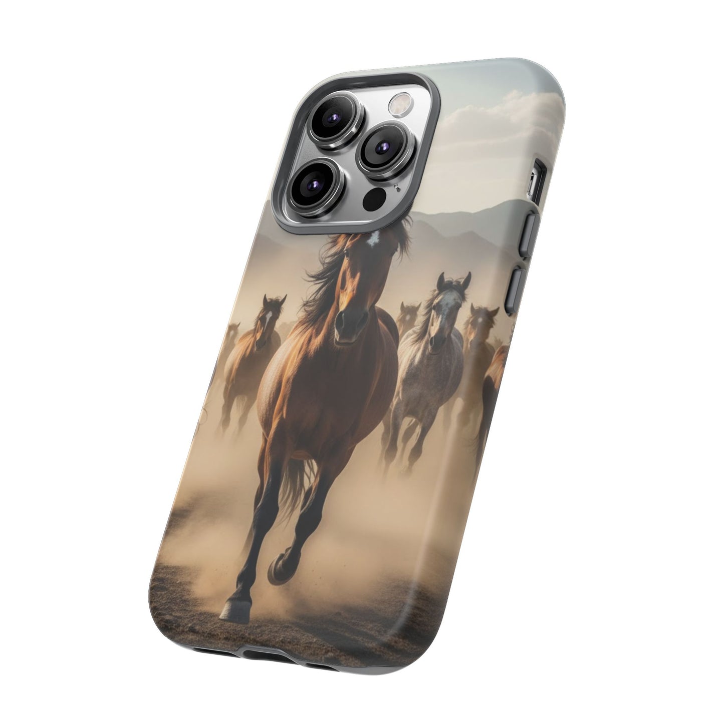 Running Horses Phone Case | Wild Mustang Herd Tough Protective Cover