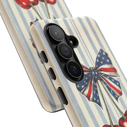 Patriotic Cherry Phone Case Americana Coquette Aesthetic iPhone Samsung