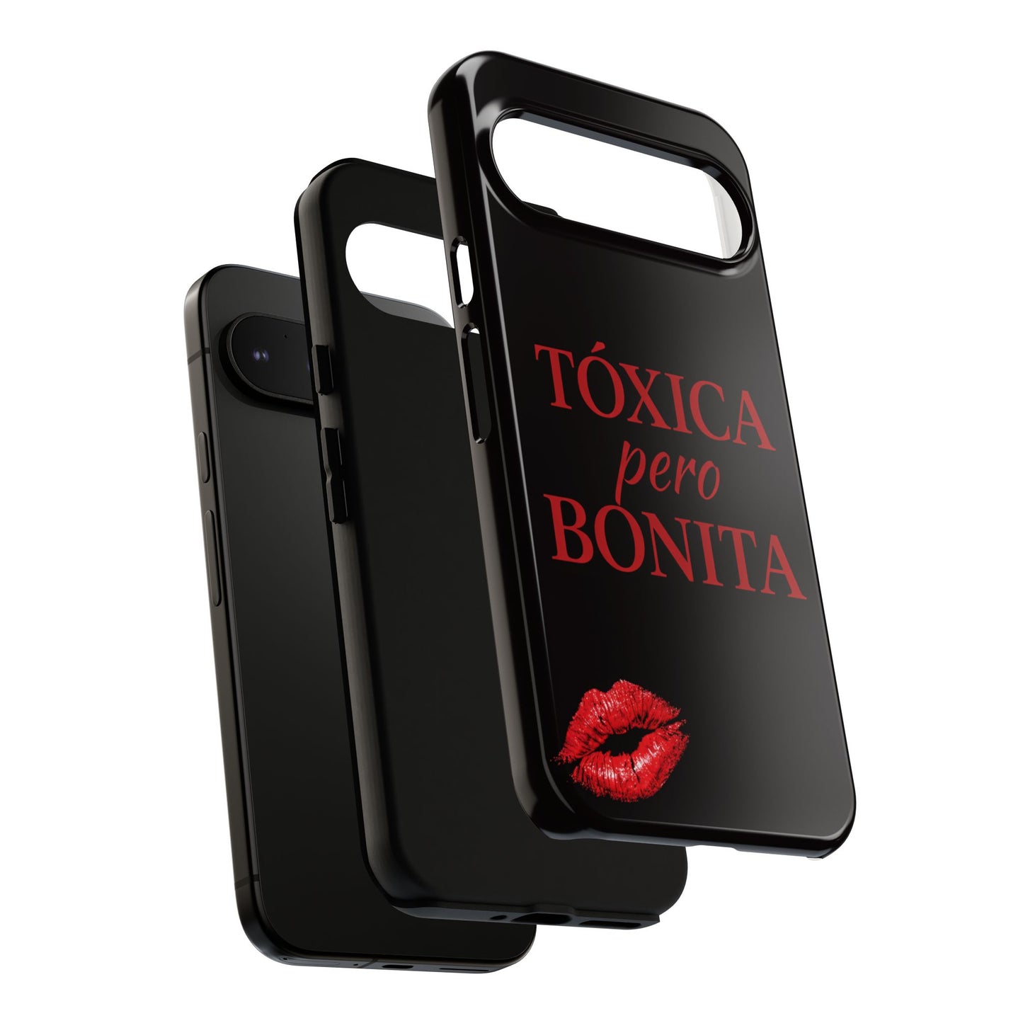 Toxica Pero Bonita Phone Case, Latina Quote Case, Red Lips Aesthetic, Spanish Saying Case, Trendy Tough Cover