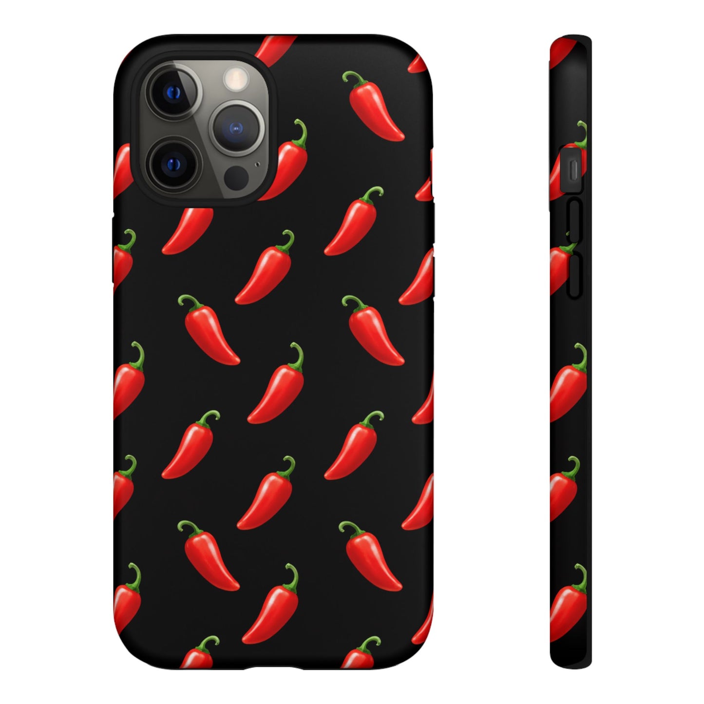 Spicy Chili Pepper Phone Case – Black Cute Hot Pepper Tough Cover for Iphone, Samsung Galaxy and Pixel