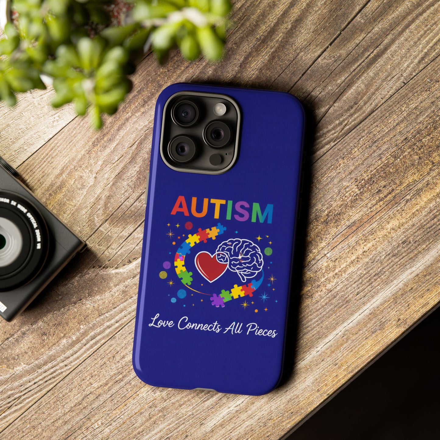 Autism Awareness Tough Case – "Love Connects All Pieces" Phone Case for Iphone, Samsung Galaxy and Pixel