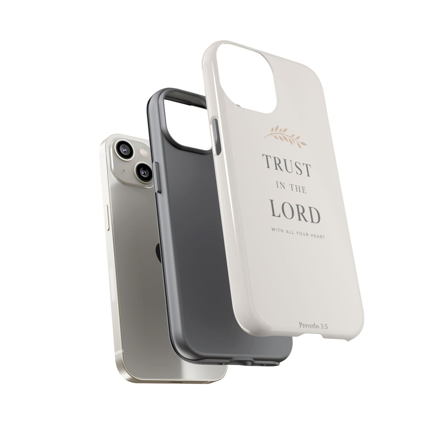 Proverbs 3:5 Christian Phone Case Trust in the Lord Minimalist Faith Cover