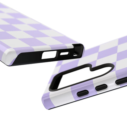 Lavender Checkerboard Phone Case | Pastel Aesthetic Tough Case