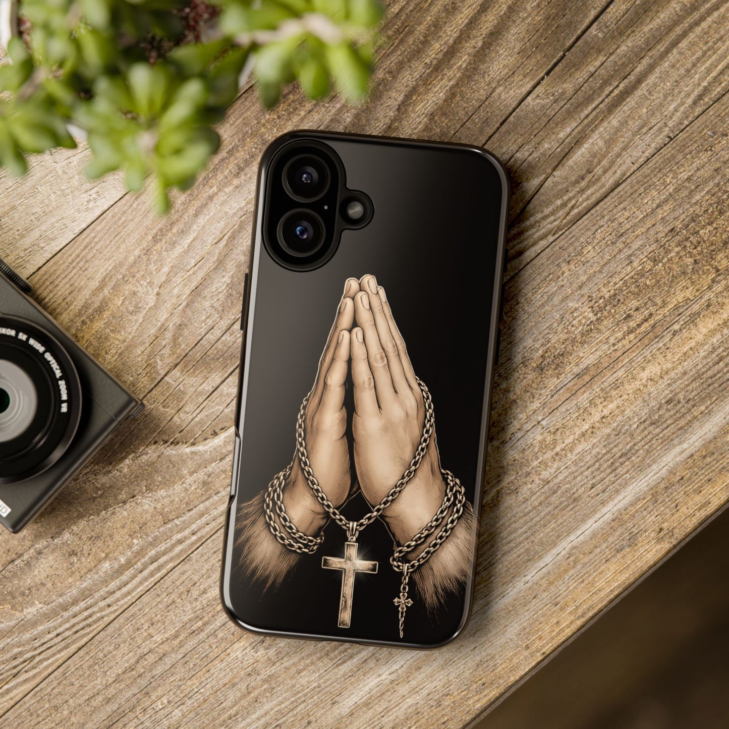 Praying Hands Cross Phone Case – Christian Faith Scripture Cover