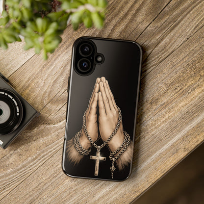 Praying Hands Cross Phone Case – Christian Faith Scripture Cover