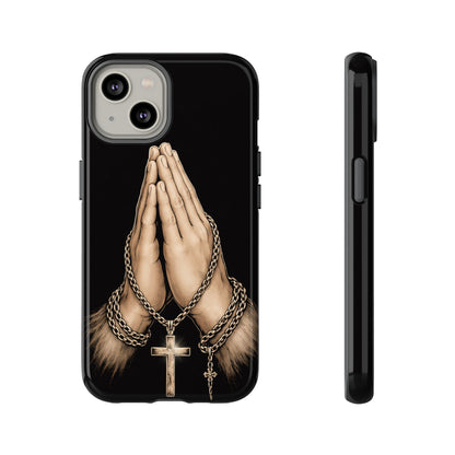Praying Hands Cross Phone Case – Christian Faith Scripture Cover