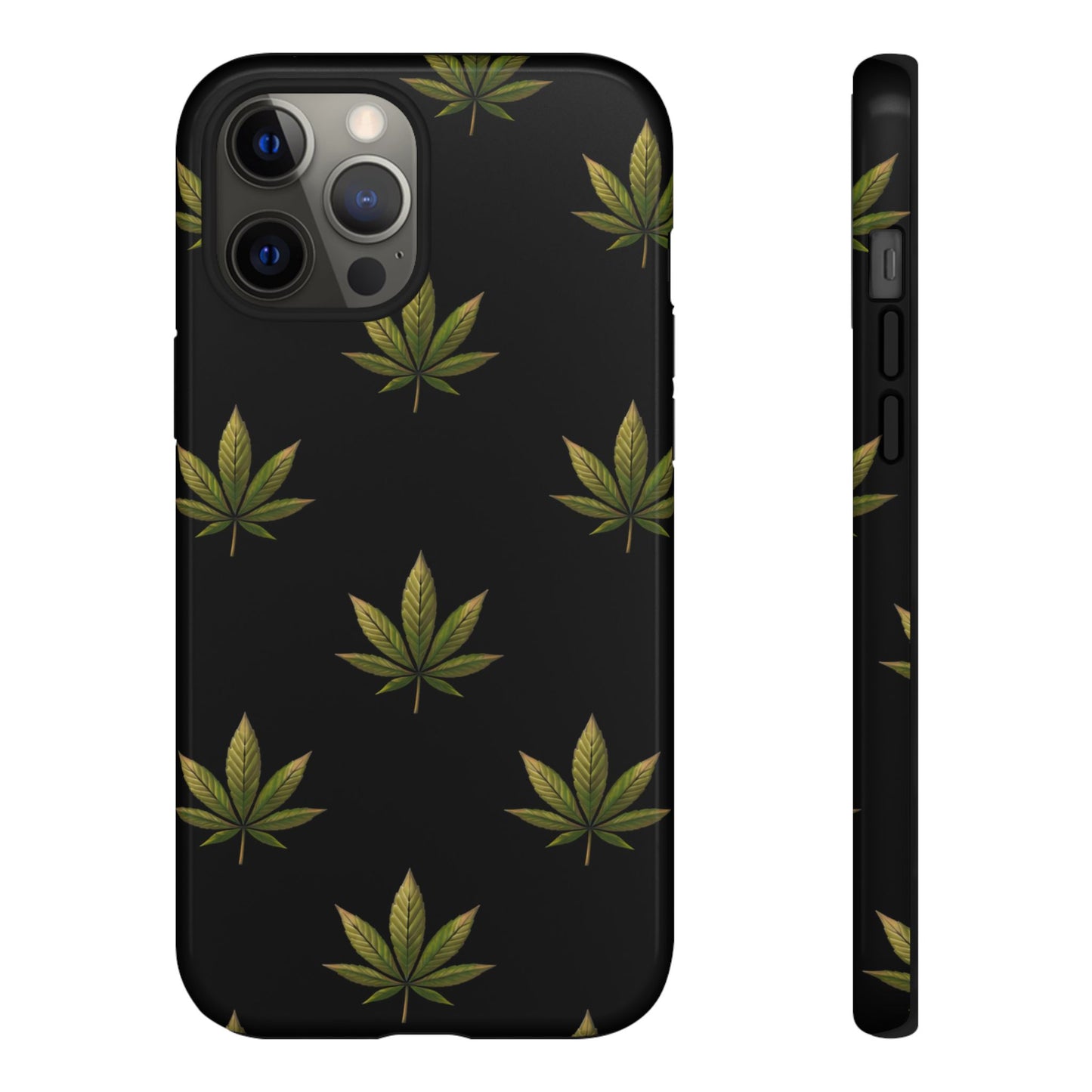 Cannabis Leaf Phone Case Green Weed Leaf Pattern Tough Protective Cover